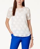 Vince Camuto Short-sleeve Printed Layered Blouse