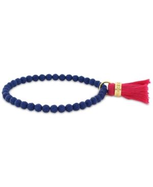 Vince Camuto Gold-tone Beaded Tassel Stretch Bracelet