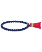 Vince Camuto Gold-tone Beaded Tassel Stretch Bracelet