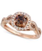 Le Vian Chocolatier Diamond Halo Ring (1-3/8 Ct. T.w.) In 14k Rose Gold