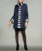 The Fur Vault Rabbit-fur-trim Silk Coat