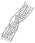 Givenchy Silver-tone Crystal & Imitation Pearl Multi-row Flex Bracelet