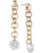 Lonna & Lilly Gold-tone Cubic Zirconia Linear Drop Earrings