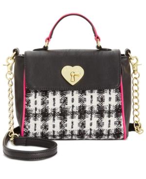 Betsey Johnson Tweed Mini Top Handle Bag