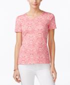 Charter Club Pima Cotton Medallion-print Tee, Only At Macy's
