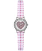 Guess Women's Pink And White Checkered Leather Strap Watch 21mm U0731l4