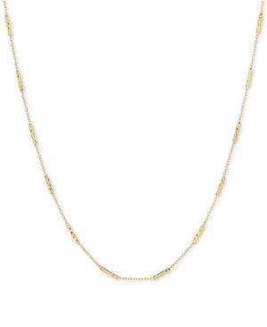 Open Chain & Textured Bar 18 Statement Necklace In 10k Gold