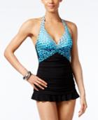 Profile By Gottex Cocoon Printed Underwire Tummy Control Swimdress Women's Swimsuit