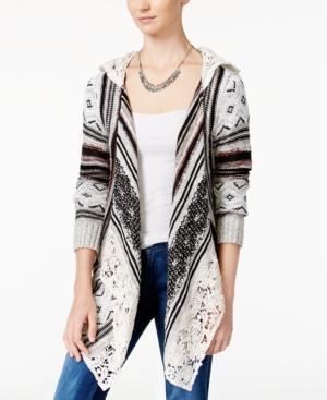 American Rag Crocheted Handkerchief-hem Cardigan, Only At Macy's