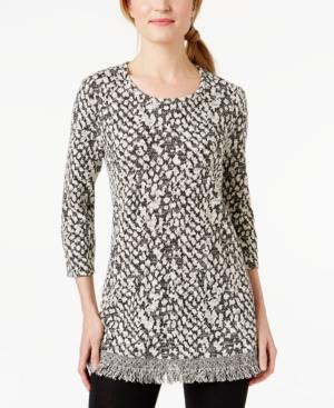 Style & Co. Patterned Fringe-hem Tunic, Only At Macy's