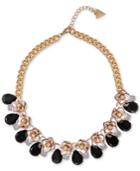 Guess Gold-tone Crystal & Stone Flower Collar Necklace, 16 + 2 Extender