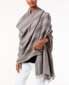 Eileen Fisher Striped Fringe-trim Shawl
