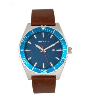 Breed Quartz Socrates Silver And Orange Chronograph Silicone Watches 42mm
