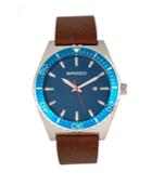 Breed Quartz Socrates Silver And Orange Chronograph Silicone Watches 42mm