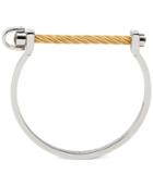 Charriol White Topaz Cable Bangle Bracelet (3/8 Ct. T.w.) In Stainless Steel & Gold-tone Pvd Stainless Steel