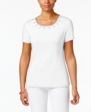 Karen Scott Strap-embellished Top, Created For Macy's