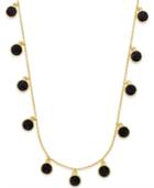 Kate Spade New York Gold-tone Black Pave Circle Necklace