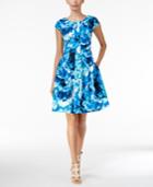 Calvin Klein Petite Floral-print Fit & Flare Dress