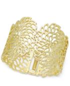 I.n.c. Gold-tone Flower Wide Hinged Cuff Bracelet, Created For Macy's