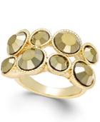 Inc International Concepts Gold-tone Yellow Crystal Circle Ring, Only At Macy's