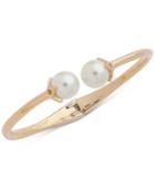Ivanka Trump Gold-tone Imitation Pearl Hinged Cuff Bracelet