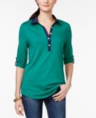 Tommy Hilfiger Solid Roll-tab-sleeve Tunic
