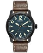 Citizen Men's Eco-drive Military Brown Leather Strap Watch 42mm Bm8478-01l