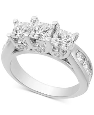 Diamond Princess Three Stone Engagement Ring (3 Ct. T.w.) In 14k White Gold