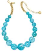 Kate Spade New York Gold-tone Large Blue Bauble Collar Necklace