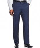 Shaquille O'neal Collection Big And Tall Navy Solid Classic-fit Pants, Only At Macy's