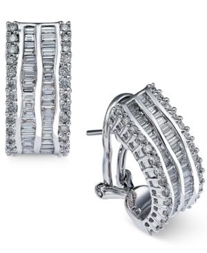 Diamond Hoop Earrings (1-3/8 Ct. T.w.) In 14k White Gold