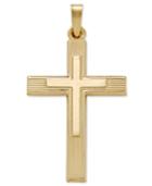 Overlay Cross Pendant In 14k Gold