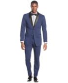 Perry Ellis Navy Solid Slim-fit Tuxedo