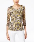 Alfani Printed Tiered Top, Only At Macy's