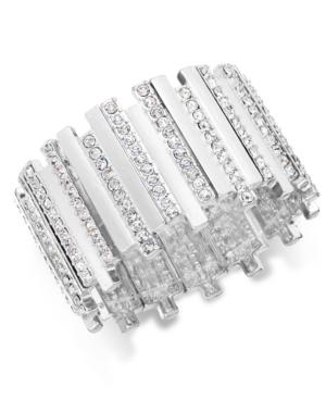 Thalia Sodi Silver-tone Pave Crystal Bar Stretch Bracelet, Only At Macy's