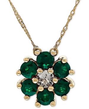 Sapphire (9/10 Ct. T.w.) & White Topaz (1/6 Ct. T.w.) 18 Pendant Necklace In 14k Yellow Gold (also Available In Emerald)