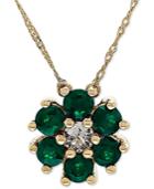 Sapphire (9/10 Ct. T.w.) & White Topaz (1/6 Ct. T.w.) 18 Pendant Necklace In 14k Yellow Gold (also Available In Emerald)