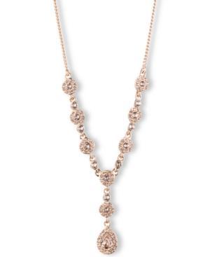 Givenchy Rose Gold-tone Swarovski Element Y Necklace