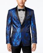 Tallia Orange Men's Slim-fit Electric Blue/black Abstract Dinner Jacket