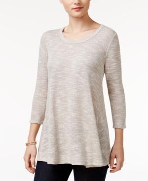 Style & Co Petite Striped Slub Top, Only At Macy's