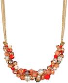 Inc International Concepts Gold-tone Multi-chain Beaded Cluster Collar Necklace, Only At Macy's