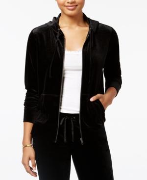 Material Girl Active Juniors' Love Velour Zip-up Hoodie, Created For Macy's