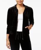 Material Girl Active Juniors' Love Velour Zip-up Hoodie, Created For Macy's