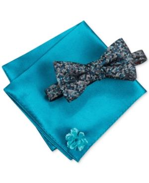 Alfani Men's Thompson Geo Bow Tie & Solid Pocket Square Set, Only At Macy's
