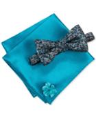 Alfani Men's Thompson Geo Bow Tie & Solid Pocket Square Set, Only At Macy's