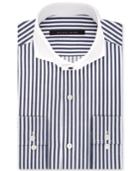 Sean John Men's Classic/regular Fit Navy Stripe Dress Shirt