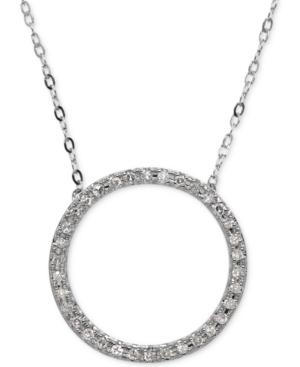 Diamond Circle Pendant Necklace (1/10 Ct. T.w.) In 14k White Gold