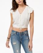 American Rag Juniors' Cropped Lace-up Top, Created For Macy's