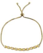 Giani Bernini Cubic Zirconia X/o Adjustable Slider Bracelet In 18k Gold-plated Sterling Silver, Only At Macy's