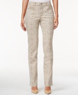 Charter Club Lexington Snakeskin-print Straight-leg Jeans, Only At Macy's